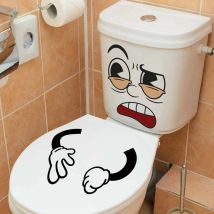 1 Stück Toiletten-Meme-Toilettendeckel-Aufkleber, WC-Sockel-Pfanne-Abdeckungsaufkleber, wasserfeste Wandkunst für Badezimmer