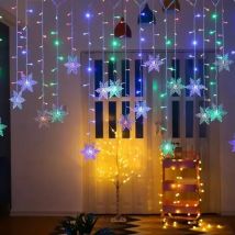 Weihnachten LED Schneeflocke Eiszapfen Vorhang Lichter Outdoor Indoor Fee String Girlande Home Garten Party 2025, Neujahr Dekor