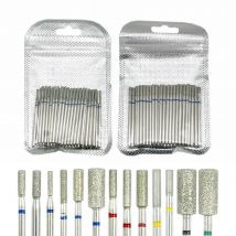 50 szt. Seria A kształt cylindra wiertło diamentowe do paznokci elektryczne urządzenie do Manicure z akcesoriami frezy CE