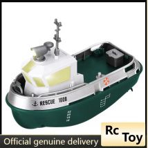 S820 1:32 Rc Boat 2.4GHZ Mini rimorchiatore impermeabile con luci Giocattolo elettrico telecomandato ricaricabile per bambini Ragazzi Ragazze regalo