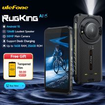 【Estreno mondiale】Ulefone RugKing Telefono robusto 4G Android 15 Fino a 16 GB + 256 GB Smartphone impermeabile 9600 mAh NFC Versione globale