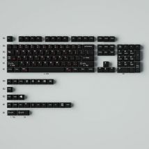 GMK Weiß auf Schwarz Rot Kyrillische Tasten 129 Tasten Cherry-Profil PBT-Material Tastenkappen Sublimation für 64/84/960 Mechanische Tastaturen