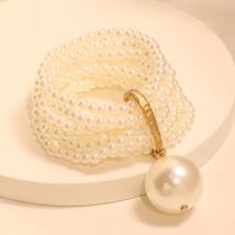 Statement-Perlen-Armband-Set für Damen mit goldenen Accessoires, handgefertigter Damen-Fußkettchen-Schmuck