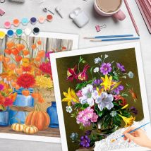 RUOPOTY Malen nach Zahlen auf Leinwand, Blumen-Kunstzubehör, Kunsthandwerk, Aquarell, Ölkunst, Bild, Malen, Leinwandkunst, Gemälde, Heimdekoration