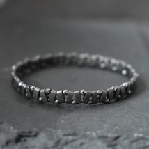 Natürliche Stein Hämatit Armband Männer Mode Geometrische Perlen Magnetische Therapie Perlen Schmuck Gothic Punk Handgemachte Geschenke