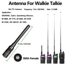 Quansheng UVK5 BAOFENG UV5R Antenna allungabile telescopica portatile UHF/VHF Radio bidirezionale NA-773SMA-F 136~174 Mhz 400~470 Mhz