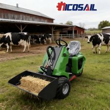 Hot selling Chinese diesel mini 3-Wheel skid steer wheel loader earthmoving machinery skid steer loader with bucket