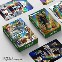 30 SZTUK Tung Tung Tung Sahur Tralalero Tralala Gra Karciana Zabawka Włoska Brainrot Klasyczna Gra Karciana Góry i Morza Laserowe Karty Lomo