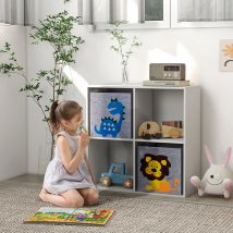 ZONEKIZ Estantería para Juguetes con 4 Compartimentos 61,8x29,9x61,8 cm Blanco
