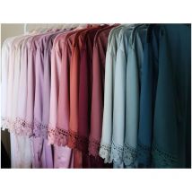 Abiti da damigella d'onore Abito da sposa Regalo da damigella d'onore Abiti da festa da sposa Vestaglia da sposa in raso Pizzo attorno alle braccia e abito con orlo inferiore