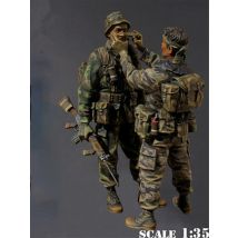 1:35 Australian SAS aus dem Vietnamkrieg (2 Figuren), Kunstharzfiguren-Set, DIY-Spielzeug-Kombination, Transport, Miniaturmodell, unmontiert, ungefärbt