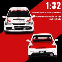 1:32 Mitsubishi EVO bemalte Version Automodell Metalldruckguss Sound und Licht Zuggürtel Basis Sammlung Junge Geschenk
