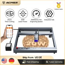ACMER P2 20W 10W Lasergravierer mit automatischem Air Assist Kit WIFI Gravur Schneidemaschine Schnitzen Holz Leder für Unternehmen