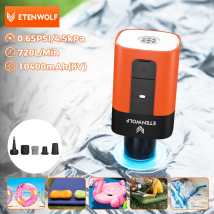 ETENWOLF AIR 5 PRO Elektrische Luftpumpe, 720 LPM, 4 x schneller 10400 mAh Inflator und Deflator, tragbare Luftpumpe für Poolschwimmer