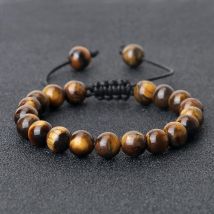 8mm Trendy Natural Tiger Eye Lava Stone Beads Bracelet For Women Men Adjustable Bracelets Yoga Healing Counple Jewelry New Gifts