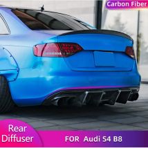 Carbon Fiber Auto Heckstoßstange Diffusor Lip Spoiler für Audi S4 B8 Limousine 4-Türer 2008-2012 Hinten Diffusor Lip Schürze Schutz