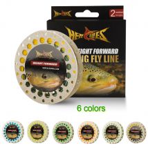 Lenza da pesca a mosca HERCULES Peso galleggiante Lenza da mosca in avanti con doppio anello saldato, giallo fluorescente WF5F WF6F WF7F WF8F 100FT