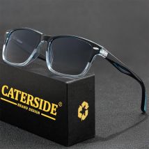 CATERSIDE Neue Polarisierte Sonnenbrille für Herren TR90 Quadratisch Ultraleicht Modische Sonnenbrille für Damen Marken-Fahrbrille Party-Brille Geschenkset
