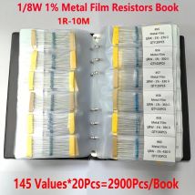 130Values 1/8W 0.125W 1% Metal Film Resistors Assorted Pack Set Lot Book Kits