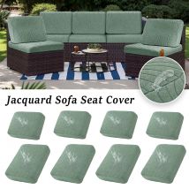 Copridivano elasticizzato jacquard per giardino Colori solidi Divano da patio Copridivano componibile Decorazione da cortile Custodia per divano rimovibile 1pz