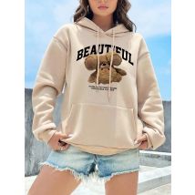 Die kopfüber Teddybär drucken Hoodies Frauen Sport Mode lässig Kapuze warm O-Ausschnitt Fleece Hoody Neuheit Gezeiten Kleidung