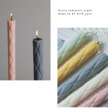 Diamond Embossed Acrylic Candle Mold DIY Transparent Geometry Cylindrical Rod Candle Making Soap Resin Mold Gifts Craft Supplies