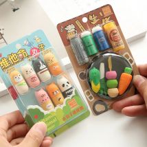 Kawaii Kreative Lustige Niedliche Tier Radiergummis Stift Kappe Mini Set Schule Lebensmittel Gummi Liefert Kinder Junge Mädchen Hübsche Schreibwaren Geschenke