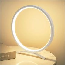 Lampade da tavolo ad anello circolare in metallo lampada da comodino per comodino lampade moderne minimaliste Led luce calda per camera da letto/soggiorno 25cm