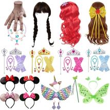 Mädchen Elsa Barbi Prinzessin Cosplay Zubehör Bowknot Handschuhe Krone Zauberstab Neacklace Set Karneval Party neue Phantasie Dress Up Accessoires