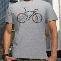 Anatomie eines Fahrrads, Alphabet-Stil, Mountainbike-Aufdruck, T-Shirts für Herren, Sommer, atmungsaktiv, kurze Ärmel, lockeres, übergroßes T-Shirt, Unisex