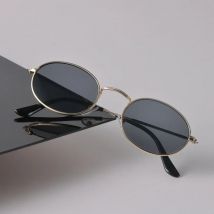 Occhiali da sole ovali firmati Donna Uomo Occhiali da sole neri retrò Occhiali da personalità classici Marca a specchio con montatura piccola