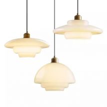 Lampada a sospensione in vetro nordico Arte decorativa Sala da pranzo Luce Cucina Isola Bedrroms Comodino LED E27 Lampade moderne Lustro