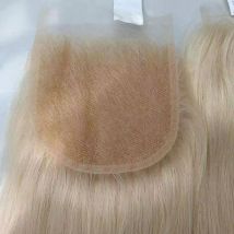 12-22 Inch 5x5 613 Blonde Straight Human Hair Closure Transparent Lace Closure Brazilian Virgin Hair 150% Density Full End