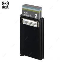RFID-Geldbörse aus Metall, doppeltes Kartenetui, Pop-Up-Kartenhalter, 12 Karten, automatische Aluminiumbox, Karteninhaber, intelligente, minimalistische Geldbörse für Herren