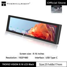 Ekran LCD Thermalright TROFEO VISION LCD IPS pełnokolorowy, 9,16 cala/magnetyczny/rozdzielczość 1920*480/port USB Type-C