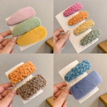 3 Teile/satz Koreanische Plüsch Haarnadel Ins Mädchen Wolle Clip Net Rot Süße Haarnadel Kopfschmuck BB Clips