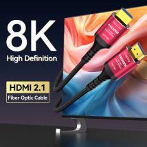 Lange 10M 15M 20M 30M 8K HDMI-Glasfaserkabel, HDMI 2.1 8K60hz 4K120 144hz, 48Gbps UHD kompatibel für PS5 PS4 Xbox RTX3080 3090