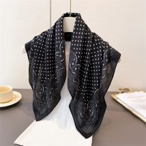 65*65cm Paisley Polka Dot Print Cotton Feel Headscarf Spring Autumn Warm Scarves Neck Women Wrap Decoration Soft Foulard Bandana