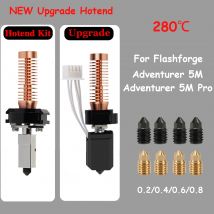 Upgrade Hotend für Flashforge Adventurer 5M / 5M Pro Pinting Head 280 ℃   Keramik-Heizblock-Set AD5M, Hartstahldüse, heißes Ende