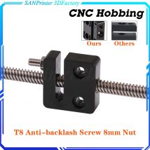 T8-Leitspindel, 8 mm, T-Typ, spielfreie Mutter, Blockabstand, 2 mm Steigung, 1 mm Steigung, 2 mm, 4 mm, 8 mm, 12 mm, 14 mm, für CNC-3D-Druckerteile