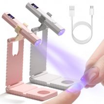 LULAA Akku-Nagellampe mit Ständer, handgehaltenes UV-Licht mit LCD-Display für Gelnägel, wiederaufladbarer USB-Nageltrockner für schnelle Aushärtung
