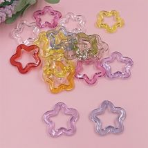 10Pcs 30mm Acryl Stern Lose Perlen Transparent Fünfeckigen Anhänger Mode Schlüssel Tasche Kette Ohrringe DIY Schmuck Zubehör