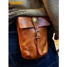 Hochwertige Männer Rindsleder Echt leder Hüft tasche kleine vertikale Handy tasche Vintage Arbeits klappe Mini-Tasche
