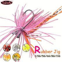 TAKEDO 3,5G - 11G Gummi Jig Angeln Köder Jig Kopf Haken BuzzBait UV Chatterbait Mit 4X Kurbel Haken für Bass Forelle Karpfen