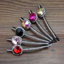 1 Paar Luxus runde Kristall Haars pange Kreis Diamante Vintage Haars pange für Frauen Mädchen schicke Haarschmuck