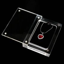 Small Size Jewelry Display Box Lockable Acrylic Magnetic Gemstone Casket High-Quality Necklace Storage For Gift Box New 2024
