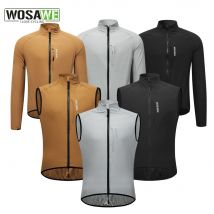 WOSAWE Fahrradweste, winddicht, leicht, Fahrrad-Windweste, 2-Wege-Reißverschluss, Herren, Radfahren, Windjacke, Outdoor-Sport, MTB, Fahrradjacke