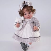 Cloveray 24 Zoll Original realistische wiedergeborene Babypuppe lebensechte Puppe Vinylpuppe Baby beruhigendes Spielzeug Baby wiedergeborene Puppe Kind Weihnachtsgeschenk
