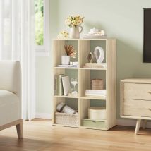 Bücherregal mit 6 Würfeln, Bücherregal, stehendes Aufbewahrungsregal, Raumteiler, Aktenschrank, Holz-Organizer für Wohnzimmer, Arbeitszimmer, Büro