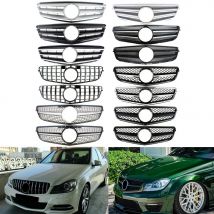 Auto Frontgrill Stoßstange Für Mercedes Benz W204 ClassC C200 300 350 2008 2009 2010 2011 2012 2013 2014 AMG grill Diamant GT BLK